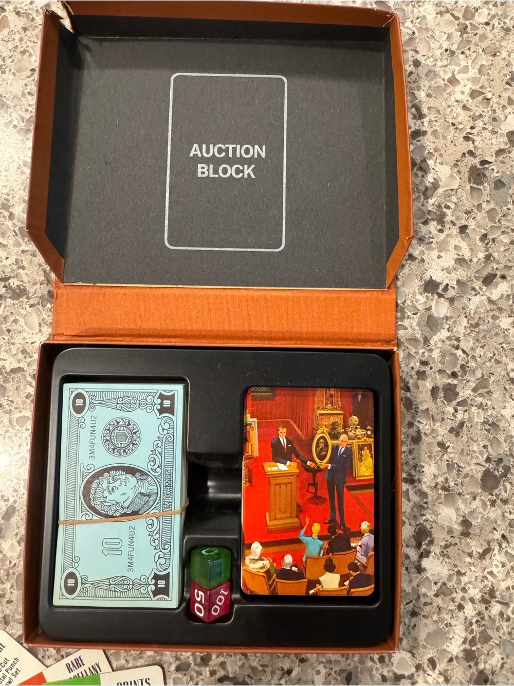 Auction Block Board Game Accessory Set - Orange & Black